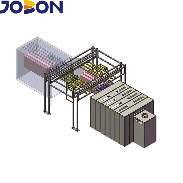 Linear traverse manual spraying line