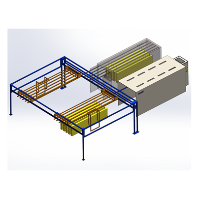 Rijpe technologie overhead transportband Moving Powder Coating Productielijn